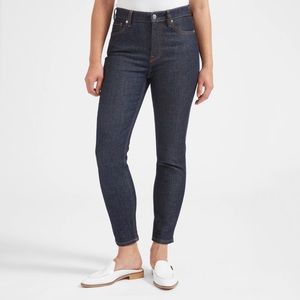Everlane High Rise Skinny Ankle Jeans Dark Indigo